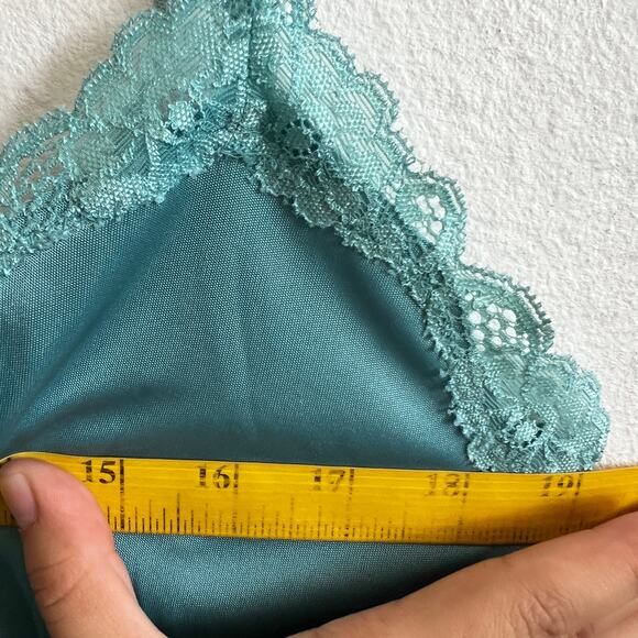 Vintage Blue Lace Babydoll Tank Top, Coquette Cottagecore Y2K 2000s Large - Picture 5 of 7